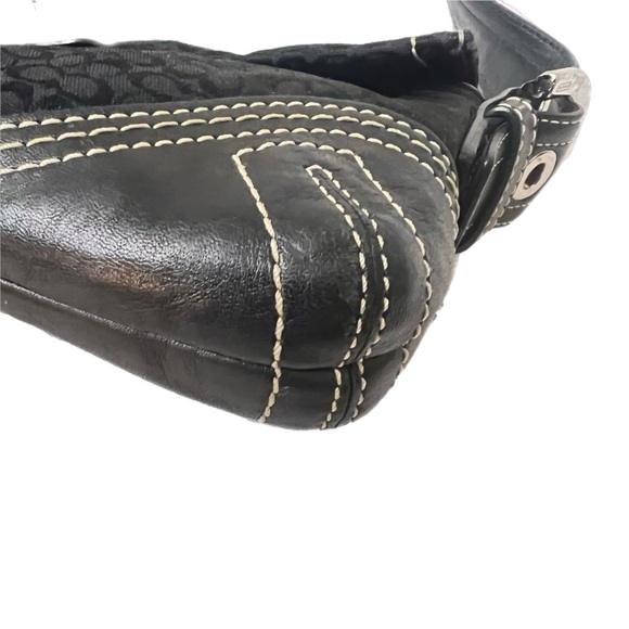 Vintage Coach Soho Black Signature C Pattern Canvas Y2K Hobo Bag F05Q-3628 - Picture 5 of 11